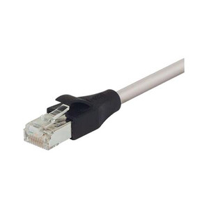 L-COM Shielded Cat 6 Cable, RJ45 / RJ45 PVC Jacket, Gray 1.0 ft .