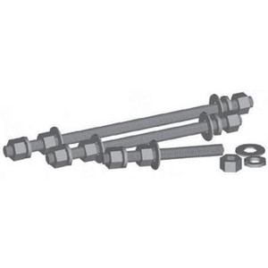 SABRE SITE SOLUTIONS Hanger Clp Hardware kit. Allows you to stack 1 hanger clamp. Includes threaded rod and hardware. Package of 10. Galvanized.