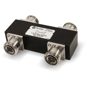 MICROLAB 694-2700 MHz 3dB hybrid coupler for salt/fog environments. -161dBc PIM rated. 80 watts. 30dB isolation. 7/16DIN female 4 hole flanged term. IP68 rated.