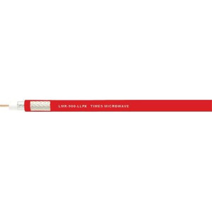 TIMES MICROWAVE LMR900 cable. 7/8" O.D. w/ plenum jkt. Stranded outer conductor, bare copper center conductor. Plenum rated Red. 500ft MOQ