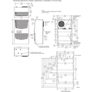 HOFFMAN Air Conditioner; Indoor; Tstat; PwrOff Relay; 6000BTU/Hr; 115V/56-60Hz/1Ph .