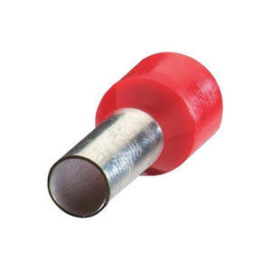 THOMAS & BETTS Insulated Ferrule. 8 AWG, red color, copper, tin plated. Ensures reliable electrical connections terminating conductors.