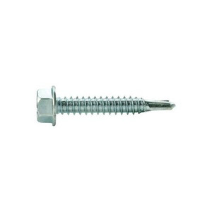 FASTENAL #10-16 x 1-1/2 in Hex Unslotted Drive Indented Hex Washer Head Zinc Finish #3 Point Steel Self-Drilling Screw.