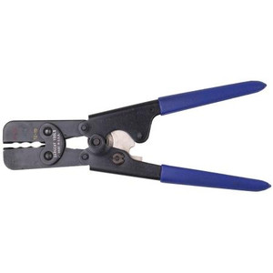 SARGENT full cycle insulated terminal crimp tool. Three cavity, 2 jaw crimp Cavitites: 16-22 AWG (red), 14-16 AWG (blue) 10-12 AWG (yellow)