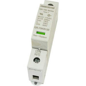 TRANSTECTOR 127 Vac, 1-Pole, Single-Phase, 2-Wire, Module Protector. Single-Phase, 20kA, modular AC surge protection device