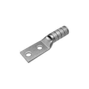 BURNDY 2 Hole HYLUG Copper Compression Terminal, Long Barrel, W/ Insp Window, 3/0 (450/#24) DLO, 2/0 AWG, 1/4IN stud, .62IN spacing, Orange, 14 Index