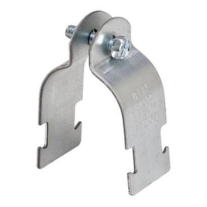 COOPER B-LINE Pipe and conduit clamp, pre-assembled, rigid, 2" Zinc plated .