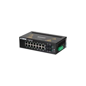RED LION N-TRON 16 Port Managed Industrial Ethernet Switch, 14 Copper, 2 Fiber, 10/100BaseTX RJ-45 Ports, 10 to 30 VDC, 700 Series, M12 Connectors