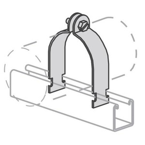 POWER-STRUT Pipe Clamp Strap, Diameter: 1-1/4", Material: Steel, Finish: Hot Dipped Galvanized .