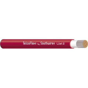 SOUTHWIRE TelcoFlex II Central Office Power Cable, 4 AWG, Single Conductor, Class 1 Flexible Strand Without Braid, LSZH, 600 Volts, Red