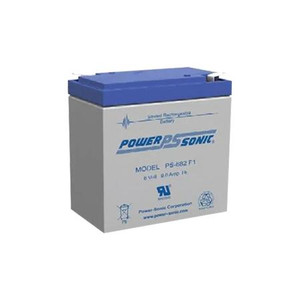 The Power Sonic PS-682F1, Rechargeable Sealed Lead Acid Battery, 6 Volt 9.0 AH. .