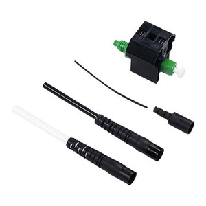 COMMSCOPE LazrSPEED Fiber Qwik II LC-Connector Field Installable LC Connector SM-APC, Green with Black Boot,for 0.25/0.9/2.0/3.0 mm