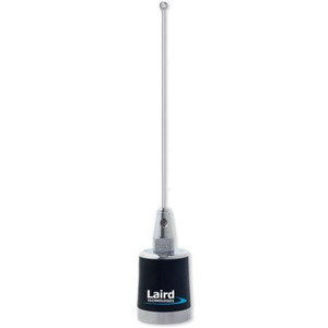 LAIRD 450-470 MHz base loaded 5/8 wave antenna. Complete w/ load coil & chrome collinear rod. Order spring and/or mount separately.
