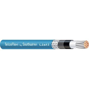 SOUTHWIRE TelcoFlex III Central Office Power Cable, 6 AWG, Single Conductor, Class B Strand with Braid, LSZH, 600 Volts, Blue