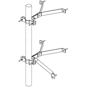 NELLO Double Wall Mount Kit, 18" Wide, Fits 2" O.D. to 4" O.D. Mast .
