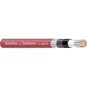 SOUTHWIRE TelcoFlex III Central Office Power Cable. 8 AWG, Class B Strand with Braid,600 Volts, Red. Single Conductor. .