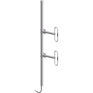 COMPROD 406-520 MHz Dual dipole antenna 5.5 dB offset gain. 450 watts. Includes harness w/N male term. 1/2 wave spacing. ORDER MTG. CLAMPS SEPARATELY.