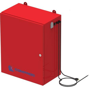 COMPROD Signal Booster Battery Backup Unit, 100-250VAC input, 24 VDC Output, NFPA, Red. Includes batteries. 24 hour backup time.