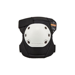 ERGODYNE Black/White 840D Nylon PROFLEX Hook/Loop Short Rounded Hard Cap Heavy Duty Knee Pad .