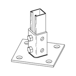 EATON B-LINE Channel Post Base for 1 5/8in x 1 5/8in channel, 6in. X 6in. X 3 1/2in. .