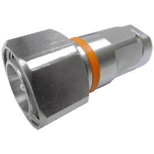 COMMSCOPE 4.3-10 Male Connector for 1/4" LDF1-50 cable. Hex Head, captivated silver center pin, trimetal body. .