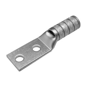 BURNDY 2-Hole Beveled Entry Compression Terminal Flex Conductor With Inspection Window, 3/8" Bolt Lug .