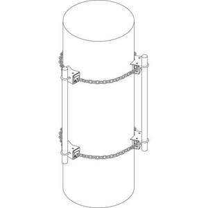 SABRE SITE SOLUTIONS Wood or monopole Tri-Sector Chain Mount for up to 3 antennas. Fits 10"- 60" diameter poles. 2-3/8" or 4-1/2" pipe sold separate.