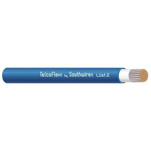 SOUTHWIRE TelcoFlex II Central Office Power Cable, 4/0 AWG, Single Conductor, Class 1 Flexible Strand Without Braid, LSZH, 600 Volts, Blue
