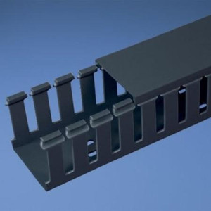 PANDUIT Type G wide slot wiring duct, 3 W x 3 H, 6' length, PVC, black.