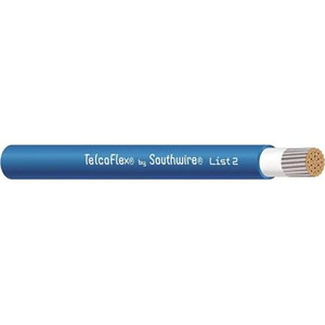 SOUTHWIRE TelcoFlex II Central Office Power Cable, 2 AWG, Single Conductor, Class 1 Flexible Strand Without Braid, LSZH, 600 Volts, Blue