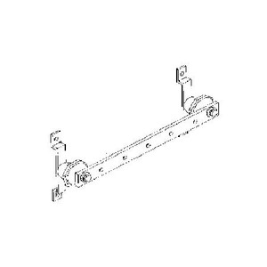 HARGER 1/4"thick x 1" wide by 12" long ground bar with insulators and brackets. 5 pre-drilled 7/16" diameter holes. .