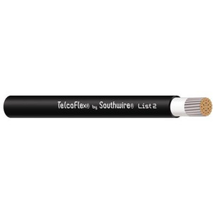 SOUTHWIRE TelcoFlex II Central Office Power Cable, 8 AWG, Single Conductor, Class 1 Flexible Strand Without Braid, LSZH, 600 Volts, Black
