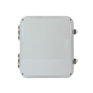 SKU V12105LO-CG-T | VENTEV 12X10X5 Enclosure. Solid Door Latch Lock, back panel, mounting feet, Cord Grip Hole (Cord Grip Included) Includes T-Bar Mount.