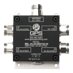 GPS NETWORKING Ruggedized MIL-SPEC splitter 4 outputs, amplified, EMI shielding, hermetically sealed, weatherproofing, power military