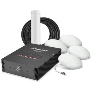 SURECALL Force5 2.0 booster kit. Includes an omni donor antenna and four ultra thin dome coverage antennas. 30' and (5) 75' SC-400 cables included.