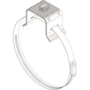 SABRE SITE SOLUTIONS Universal Stand-off Adapter for 3"-4" OD members. Handles both standard and snap-in hangers. Stainless steel version. 10 pack.