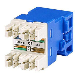 COMMSCOPE Uniprise Modular Jack, RJ45, category 6, T568A/T568B, unshielded, without dust cover, blue