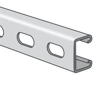 WIRELESS SOLUTIONS Power Strut Channel Elongated Holes, Steel, Pre-Galvanized, 1-5/8" x 13/16" x 10'