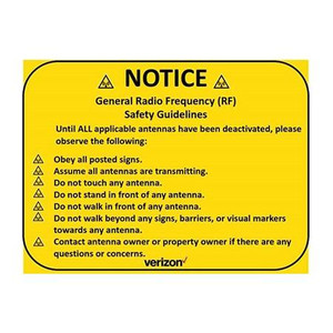 GRAINGER Custom 6in X 7.5in Horizontal Aluminum Sign, Yellow Notice sign for Verizon and Verizon Contractors only Custom VZ Sign Yellow