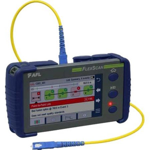 AFL FlexScan, FS200-304 PRO Kit, 1310/ 1550/ 1650 PON OTDR w/VFL, OLS/OPM, BT/WiFi, APC connector, ASC/ASC fiber ring, One-Click, FOCIS Flex w/2 adapter
