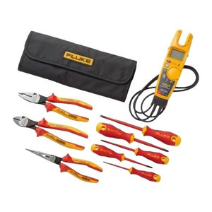 FLUKE T6 Electrical Tester & Insulated Hand Tools Starter Kit with Roll Up Pouch.