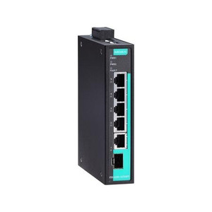MOXA Unmanaged Gigabit Ethernet switch 4 x 1000BaseT(X) ports, 1 combo 1000BaseT(X) or 1000BaseSFP port. EDS-G205-1GTXSFP-T