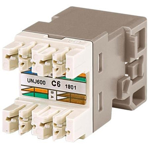 COMMSCOPE Uniprise Modular Jack, RJ45, category 6, T568A/T568B, unshielded, without dust cover, ivory.