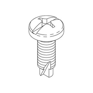 CHATSWORTH Combo Pan Head; Pilot Mounting Screws; 12-24 Normal Size; Zinc Plated; 1000pk