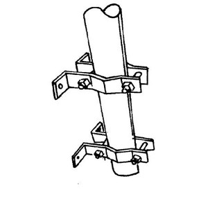 RFS universal clamp set. Mounts antennas with 1"-2 3/4" diameter support pipes on flat vertical surfaces. UPS shippable. 9/16" mounting holes.