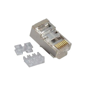 L-COM Shielded Cat 6A RJ45 Plug (8x8) for 28AWG Conductors, Pkg/50