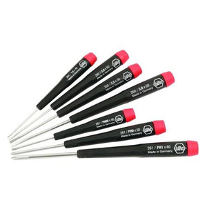 WIHA Precision Slotted & Phillips Screwdriver 7 Piece Set Includes: Phillips #00, 0, 1 Slotted 1.5, 2.0, 2.5, 3.0mm