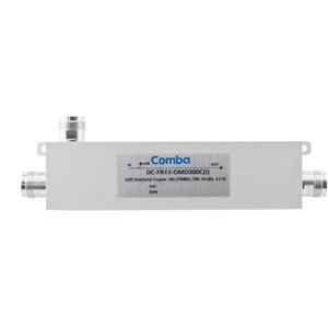COMBA 340-2700 MHz 5dB directional coupler. 300 watts. -161dBc PIM rated. IP65 for outdoor use. 4.3-10 female terminations.