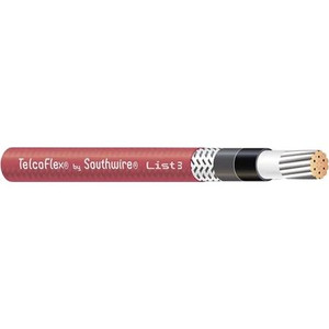 SOUTHWIRE TelcoFlex III Central Office Power Cable, 10 AWG, Single Conductor, Class B Strand with Braid, Red