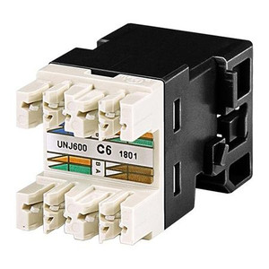 COMMSCOPE Uniprise Modular Jack, RJ45, category 6, T568A/T568B, unshielded, without dust cover, black